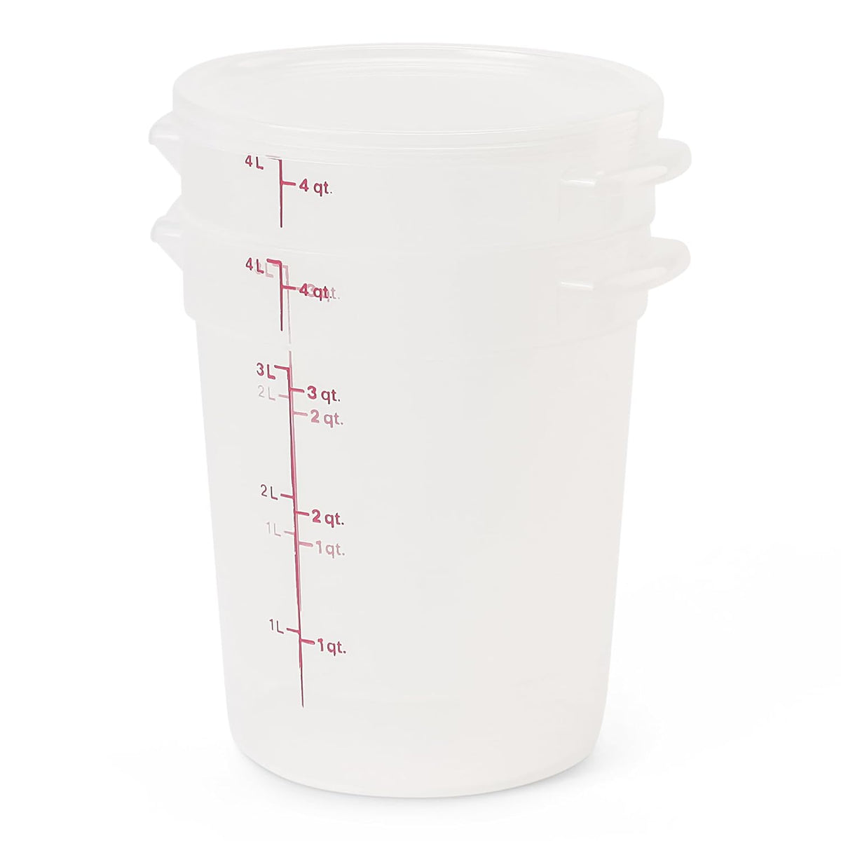 Cambro Food Storage Containers with Lids (BPA-Free) - 4 Quart - Food Grade Buckets with Lids (2 Pack) - For Dough Proofing and Brining (Translucent)