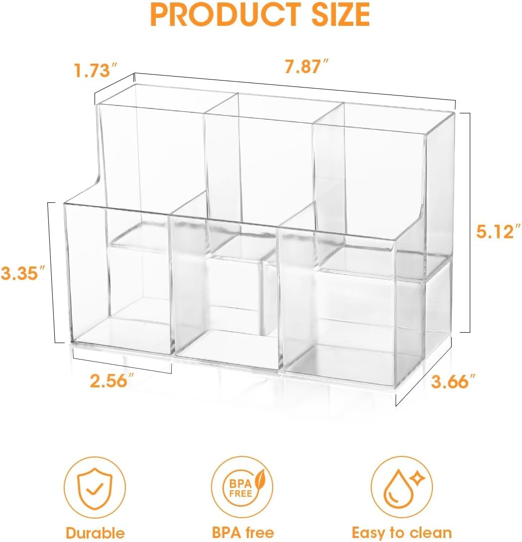 AIEVE Drink Packet Organizer, 2-Tier Water Flavor Packet Holder for Pantry Storage, Acrylic Drink Mix Organizer Hydration Powdered Mixes Holder Container for Cabinet Kitchen Storage