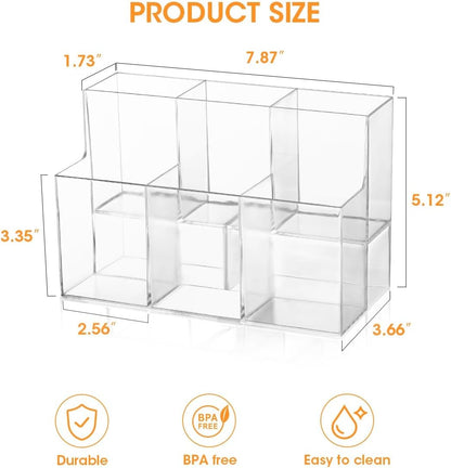 AIEVE Drink Packet Organizer, 2-Tier Water Flavor Packet Holder for Pantry Storage, Acrylic Drink Mix Organizer Hydration Powdered Mixes Holder Container for Cabinet Kitchen Storage