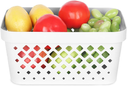 Glad Plastic Baskets for Organizing, Set of 6 | Pantry Storage for Under Counter, Linen Closet, and Bathroom | Nesting Shelf Bins with Handles, 1 Gallon, Grey