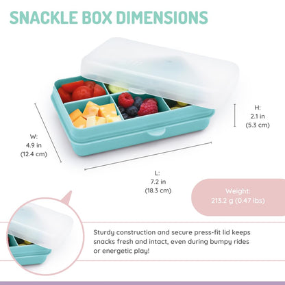 melii Snackle Box | 6-Compartment Divided Snack Container, BPA-Free Food Storage with Removable Dividers for School, Travel & On-the-Go Snacking Purple Cat
