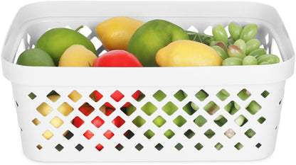 Glad Plastic Baskets for Organizing, Set of 6 | Pantry Storage for Under Counter, Linen Closet, and Bathroom | Nesting Shelf Bins with Handles, 1 Gallon, Grey