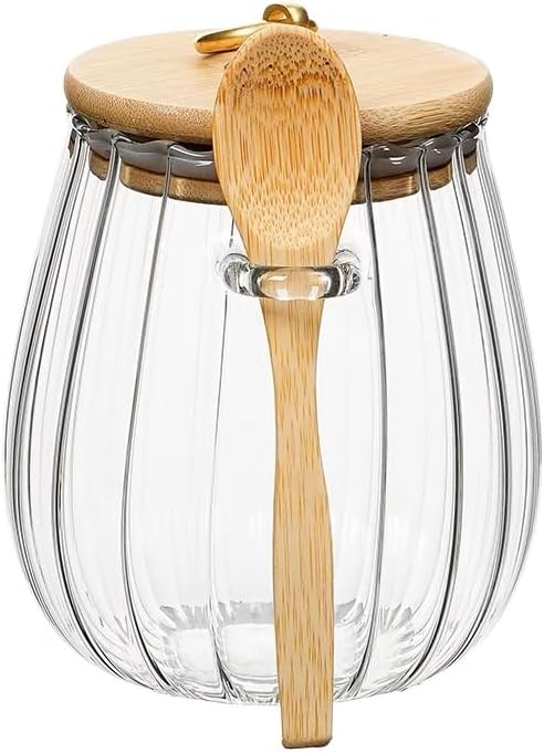 CNWSGEM Sugar Bowls Sugar Container 25.36 FL OZ Glass Coffee Canister Airtight Food Storage Jar with Lid and Spoon Candy Jar Coffee Bar Accessories Storage Beans Powder (Conical)
