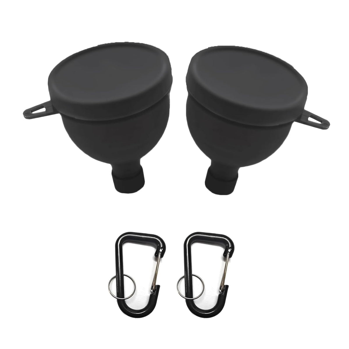 2 Pack Premium Protein Powder Containers - Portable Pre Workout and Protein Funnels for Filling Water Bottles, Shaker Bottles w/Protein Powder,with Sturdy Carabiners（50ml）