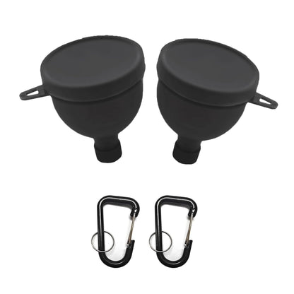 2 Pack Premium Protein Powder Containers - Portable Pre Workout and Protein Funnels for Filling Water Bottles, Shaker Bottles w/Protein Powder,with Sturdy Carabiners（50ml）