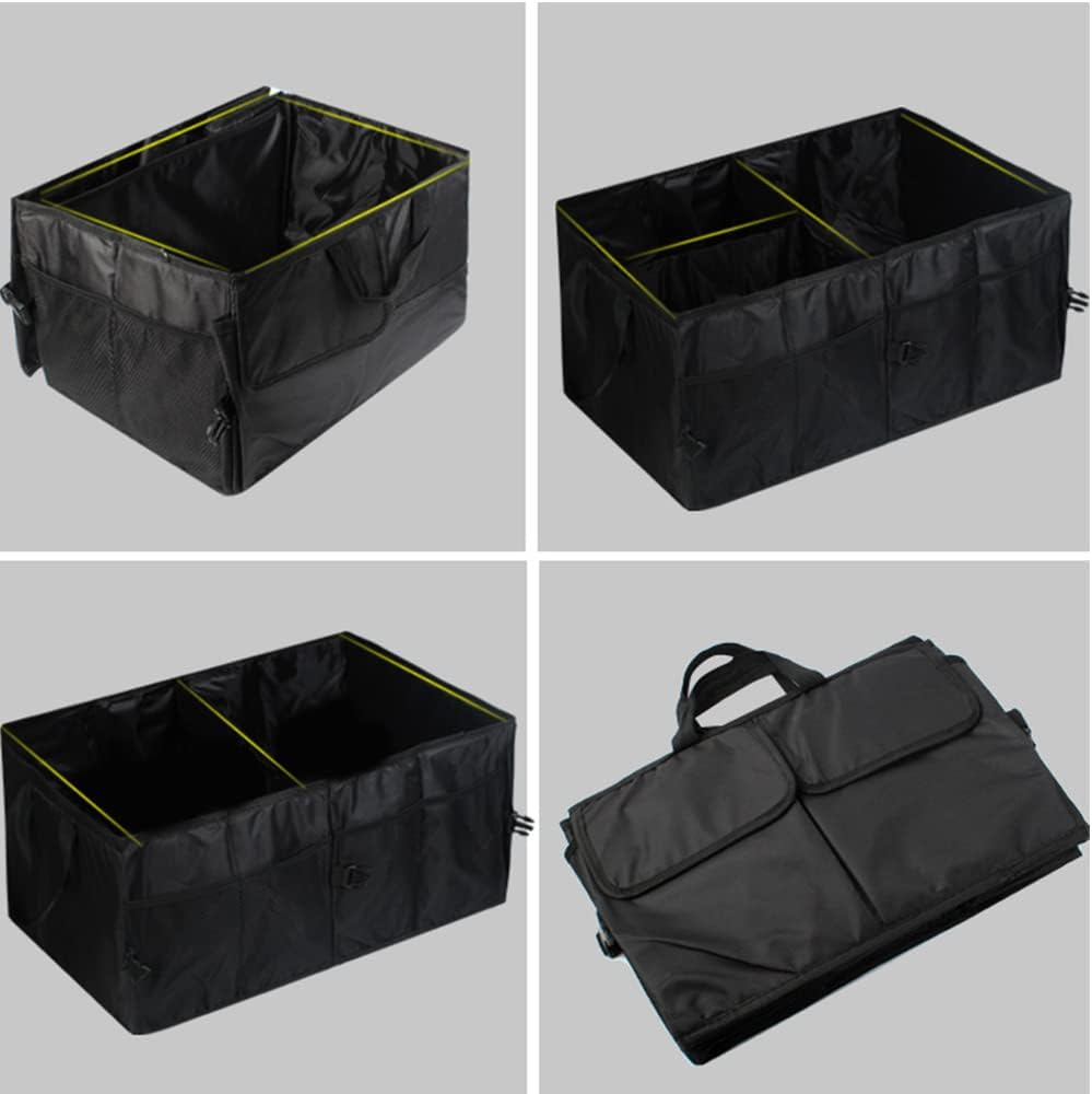 Trunk Organizer Car Basket Storage Tote Organizer Small Black Collapsible Snack Bins for Car SUV Sedan
