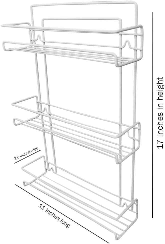 Evelots Over the Door Pantry Spice Rack Organizer -6 Tier -Holds up to 54 Spices- Adjustable Metal Baskets for Kitchen, Bathroom Storage & Organization (White) No Tool Easy Install