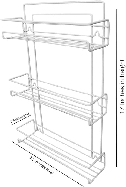 Evelots Over the Door Pantry Spice Rack Organizer -6 Tier -Holds up to 54 Spices- Adjustable Metal Baskets for Kitchen, Bathroom Storage & Organization (White) No Tool Easy Install