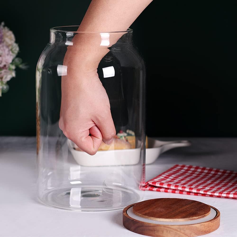 SAIOOL Glass Jars with Airtight Lid [Set of 4],Kitchen Canisters, Borosilicate Storage Containers,Retro Design, jars for Candy,Cookie,Rice,Sugar,Flour, Flour,Pasta,Nuts and Spice Jars