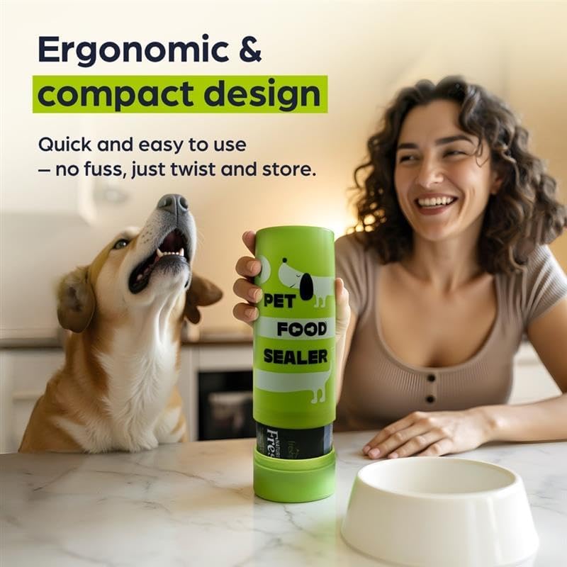The Original Canned Dog Food Storage Container Patent Pending Reusable Airtight Can Cover Pet Food Sealer - Keeps Dog Food Can Fresh in the Fridge, Eliminates Odor, Easy to Use