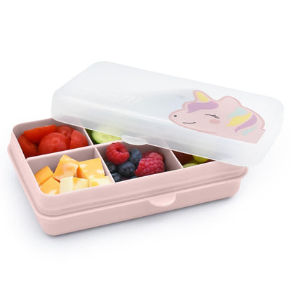 melii Snackle Box | 6-Compartment Divided Snack Container, BPA-Free Food Storage with Removable Dividers for School, Travel & On-the-Go Snacking Purple Cat