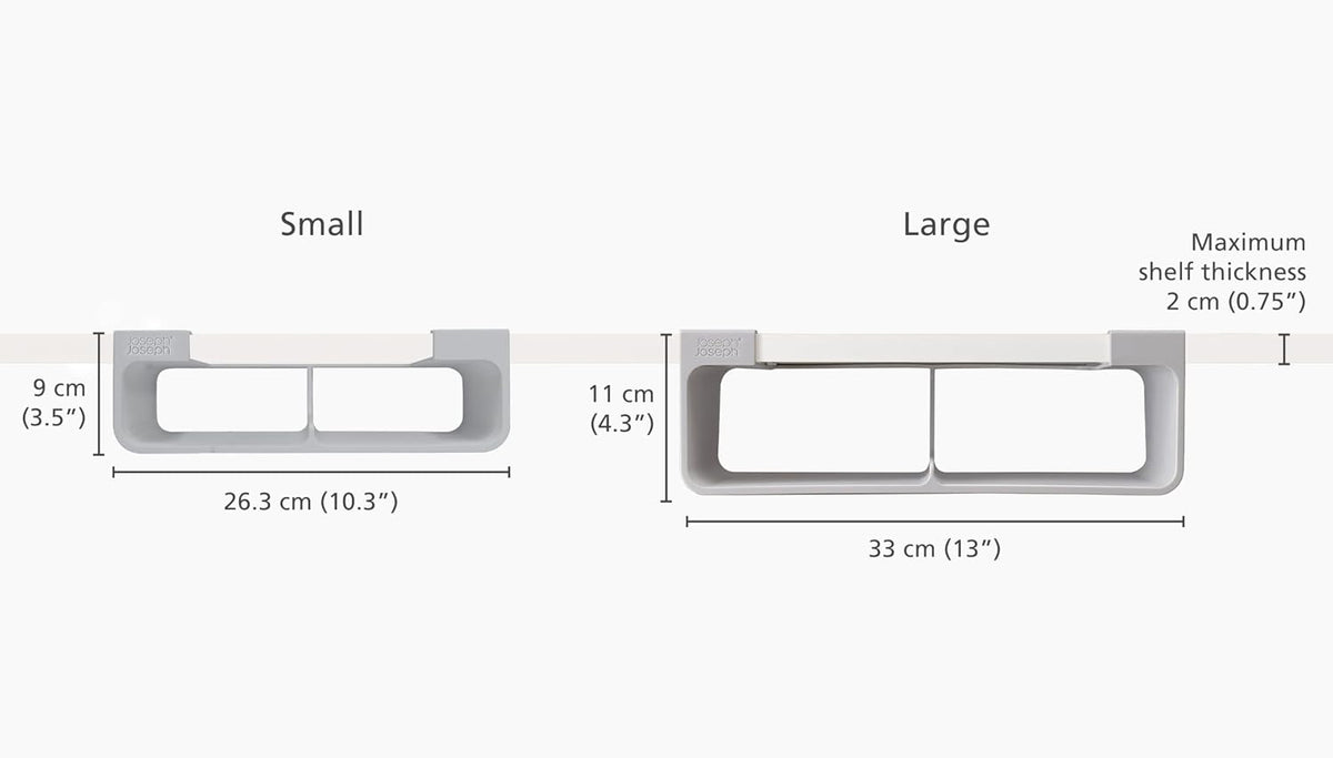 Joseph Joseph CupboardStore Under Shelf Storage Film, Foil and Bag Organizer, for Larger Rolls and Boxes, Fits Kitchen Units Over 13 in Wide, Large