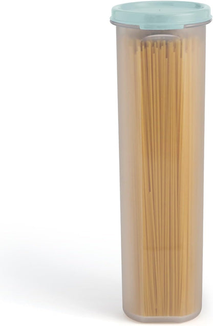 Tall Clear Spaghetti Pasta Container Storage With Lid.Multi-Purpose Kitchen Pantry Organization And Food Storage For Noodles Beans Straws - Airtight Leakproof Spaghetti Keeper BPA Free 37 oz.