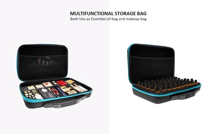 Essential Oil Storage Organizer,60 Bottle EVA Essential Oil Case Essential Oils Box,Essential Oil Storage Carrying Case Holds 5ml- 15ml For Doterra & Young Living,Come with Labels & Bottle (Black)