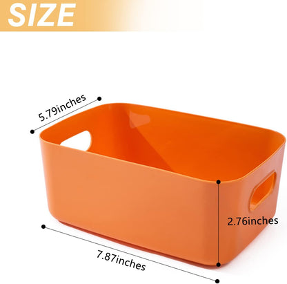 OWill 7-Pack Plastic Storage B-ins 4.2L, Small Organizer Bins for Classroom Kitchen Pantry Bathroom, Clear Storage Baskets for Shelves, Durable Containers for Bath Toy Storage & Home Organization