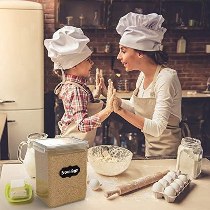 Simply Gourmet Airtight Food Storage Containers with Lids – 7 Piece Assorted Size Kitchen Pantry Organization Set, BPA-Free Clear Plastic, Stackable Containers for Cereal, Flour, Sugar, Rice, Snacks