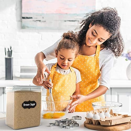 Simply Gourmet Airtight Food Storage Containers with Lids – 7 Piece Assorted Size Kitchen Pantry Organization Set, BPA-Free Clear Plastic, Stackable Containers for Cereal, Flour, Sugar, Rice, Snacks
