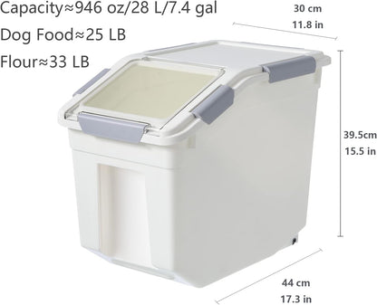 LISM 2 Pack Dog Food Storage Container with Scoop,Large Airtight Pet Dog Food Bin,Container for Dog Treats Rice,Dog Cat Dry Food Bin,Baking Supplies,Flour,Rice,Kitchen Pantry Cereal(10 LB)