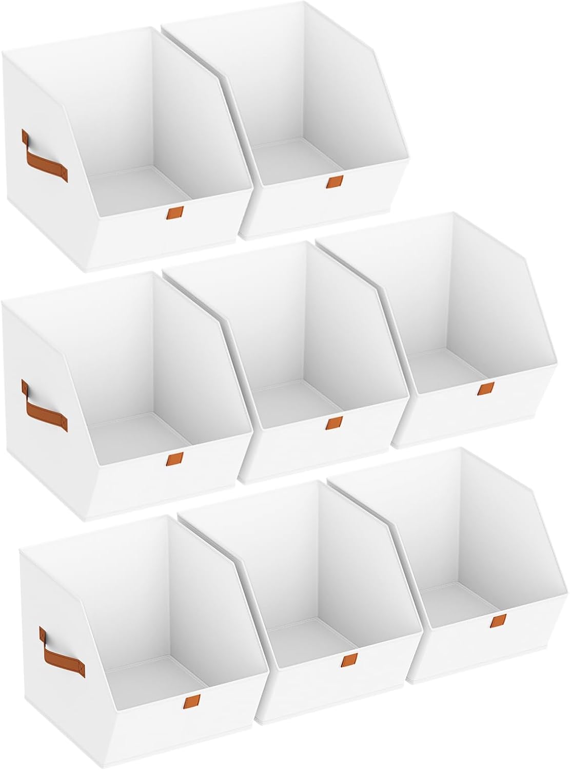 Homsorout Fabric Closet Storage Cubes - Square Storage Bins with Dual Handles for Clothes, Towels, Toys, Cube Storage Organizers for Bedroom, Nursery, Shelves, Closet, Small Spaces, Beige