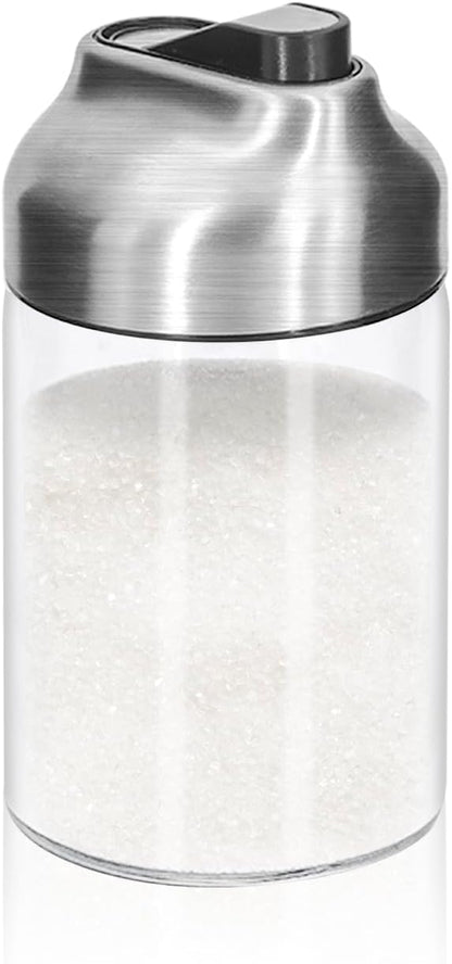 Aelga Glass Sugar Dispenser with Pour Spout, Weighted Pourer, Coffee Bar Accessories for Coffee, Tea and Baking