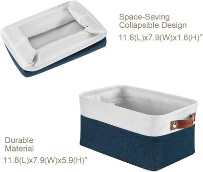 DECOMOMO Storage Bins, Large Fabric Storage Baskets for Shelves, Decorative Linen Closet Organizer, 15 x 11 x 9.5 inches (Beige & White, 3 Pack)