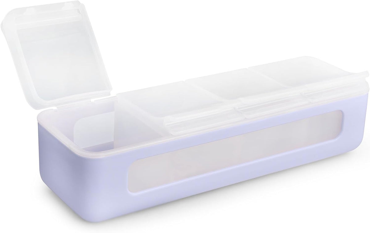 melii Snackle Box | 4 Compartment Snack Container with Individual Lids, BPA-Free Food Storage for Travel, School & On-the-Go Snacks, Kids & Family Organizer (Berry)