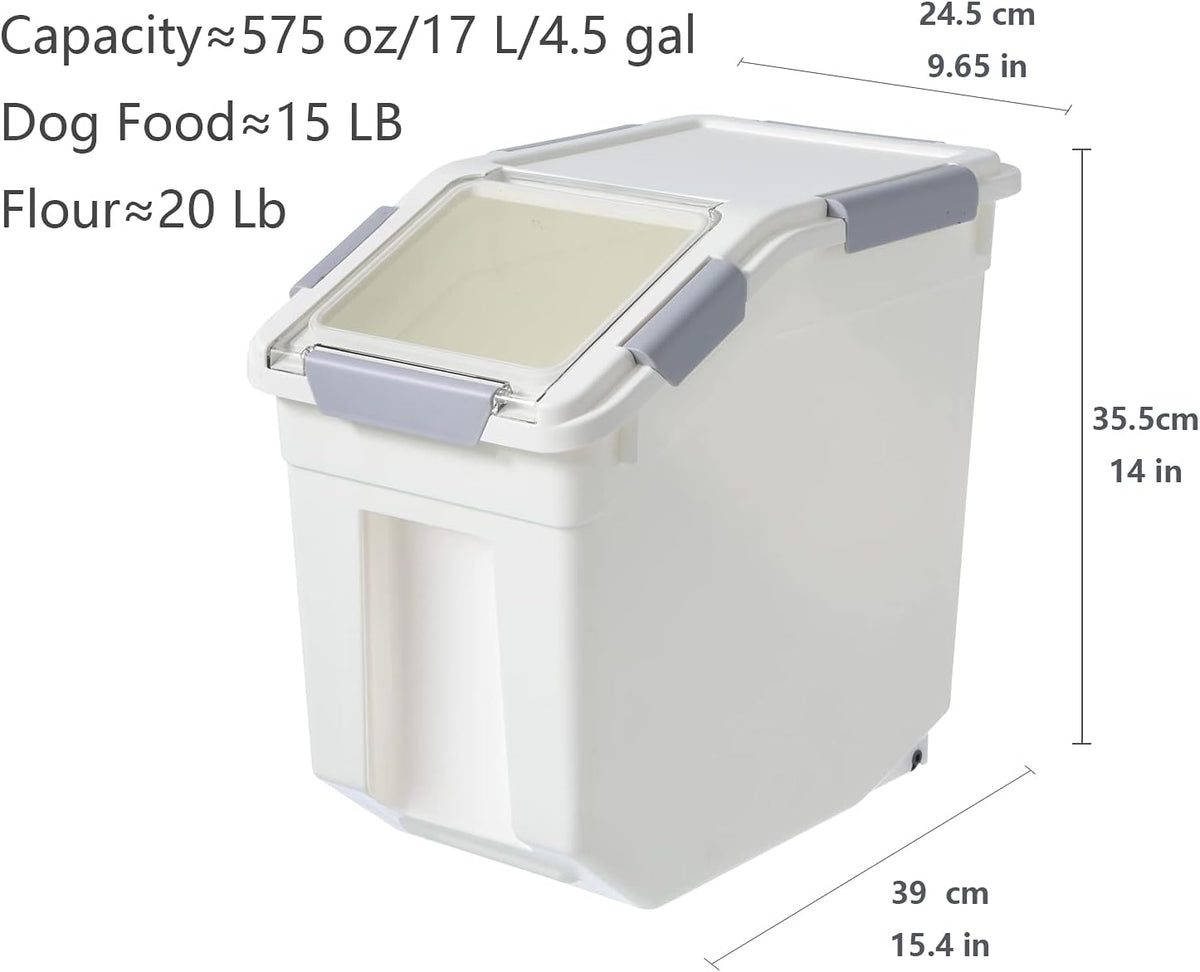 LISM 2 Pack Dog Food Storage Container with Scoop,Large Airtight Pet Dog Food Bin,Container for Dog Treats Rice,Dog Cat Dry Food Bin,Baking Supplies,Flour,Rice,Kitchen Pantry Cereal(10 LB)