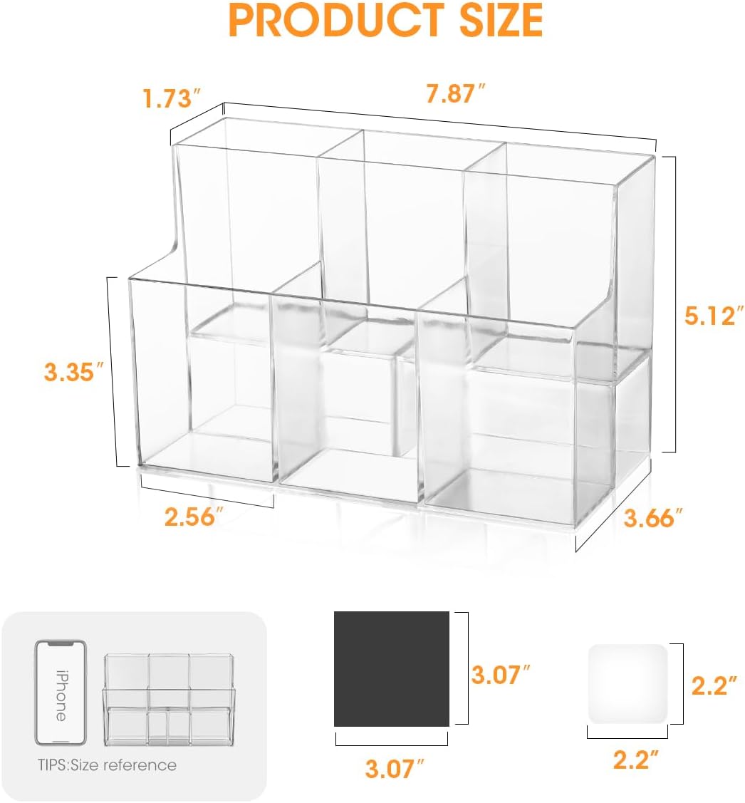AIEVE Magnetic Drink Packet Organizer, 2-Tier Fridge Organizer Cabinet Door Holder, Acrylic Water Packet Holder for Kitchen Fridge Organizers and Storage (Magnetic & Adhesive)