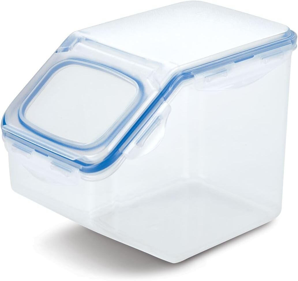 LOCK & LOCK Easy Essentials Food lids (flip-top) / Pantry Storage/Airtight containers, BPA Free, top-16.5 Cup-for Cereal, Clear
