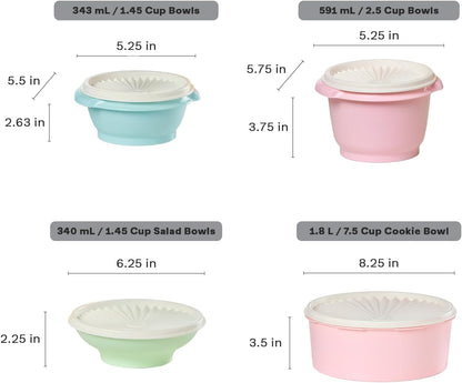 Tupperware Heritage Collection, New Food Storage Container Set in Vintage Pink, Dishwasher Safe and BPA Free (18 containers, 18 lids)