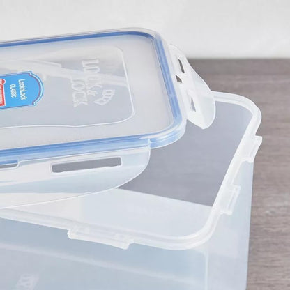 LOCK & LOCK Easy Essentials Food Lids/Pantry Storage/Airtight Containers, BPA Free, Rectangle - 8 Cup - for Cookies, Clear