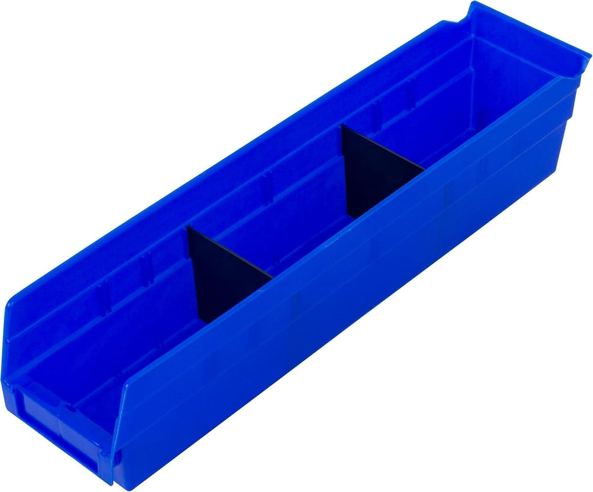 Akro-Mils 30128 Plastic Shelf Bins, Heavy Duty Storage Bins for Garage, Closet, and Drawer Organization, 18-Inch x 4-Inch x 4-Inch, Clear, 12-Pack