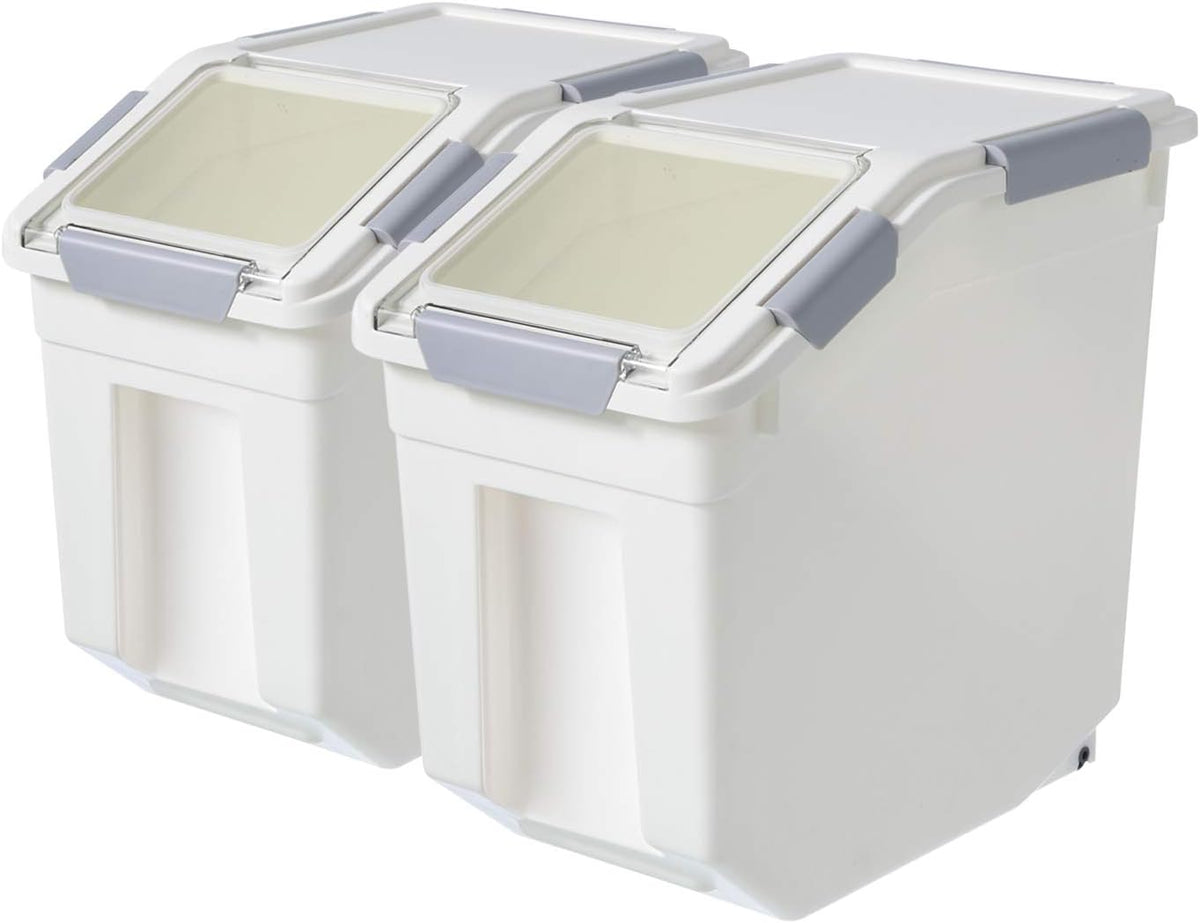 CITY BABY 2 Pack Airtight Flour Storage Container With Scoop,Dry Food, Sugar, Baking Supplies,Rice Container Set -BPA Free- Pet Food Storage Container,Dog Cat Birds Food Bin(13LB)