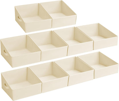 DIMJ Closet Storage Bins - Fabric Storage Baskets for Shelves, Collapsible Closet Organizers and Storage with Handles, Trapezoid Shelf Organization Storage Cubes for Purse, Toys, Books, Towel, Socks
