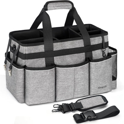 Wearable Cleaning Caddy Bag, Cleaning Caddy Supplies Organizer with Handles for Cleaners & Housekeeper, Under Sink & Car Cleaning Tool Organizers Bag with Adjustable Shoulder Strap&Waist Belt