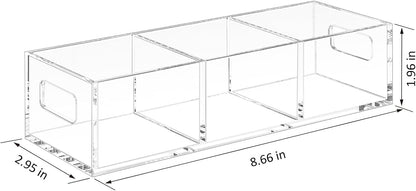 FUCDTEFC Tea Bag Organizer, Small Clear Tea Bag Holder for Drawer Kitchen Cabinets Pantry Countertops Organizers Storage, BPA-Free Acrylic Coffee Pods, Sugar Packets,Plastic Teabag Bins Home Organizer