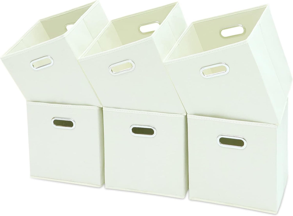 Black Fabric Cubby Storage Bins，13x13x13 Inches ，Cube Organizer Bin Foldable Storage Boxes with Dual Handles Fabric Organizer Box and collapsible Storage basket，Set of 3 ，Black