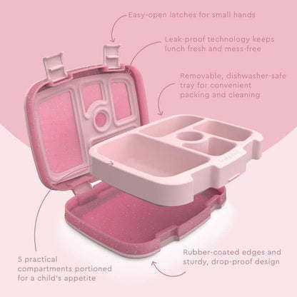 Bentgo Kids Bento-Style 5-Compartment Leak-Proof Lunch Box - Ideal Portion Sizes for Ages 3 to 7 - Durable, Drop-Proof, Dishwasher Safe, PFAS & BPA-Free & Made with Food-Safe Materials (Blue)