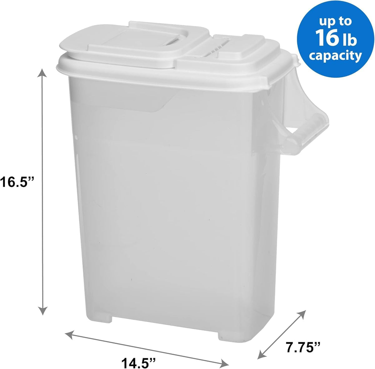 Buddeez Airtight Pet Food Storage Container - 50 QT/50 LB Capacity Dog Food Storage Container - Cat Food Container, Bird Seed Storage Container, Rolling Storage Bin, Air Tight with Handle & Scoop