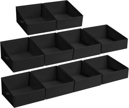 DIMJ Closet Storage Bins - Fabric Storage Baskets for Shelves, Collapsible Closet Organizers and Storage with Handles, Trapezoid Shelf Organization Storage Cubes for Purse, Toys, Books, Towel, Socks