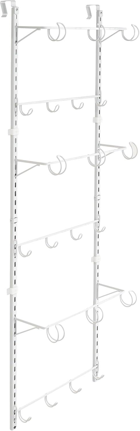 ClosetMaid 97535 Wall or Door Adjustable (8) Basket Organizer, 6.614-Inch D x 77.165-Inch H x 17.992-Inch W, White