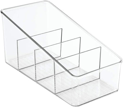 VALINK Large Plastic Food Packet Organizer Caddy Storage Station for Kitchen Pantry Cabinet Countertop Holds Spice Pouches New