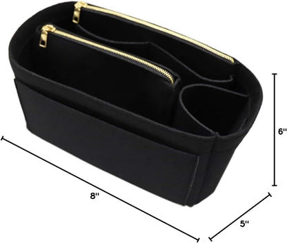 LEXSION Felt Purse Bag Organizer Insert with zipper Bag Tote Shaper Fit Speedy Neverful PM MM