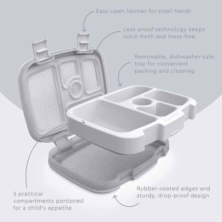 Bentgo Kids Bento-Style 5-Compartment Leak-Proof Lunch Box - Ideal Portion Sizes for Ages 3 to 7 - Durable, Drop-Proof, Dishwasher Safe, PFAS & BPA-Free & Made with Food-Safe Materials (Blue)