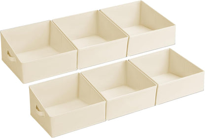 DIMJ Closet Storage Bins - Fabric Storage Baskets for Shelves, Collapsible Closet Organizers and Storage with Handles, Trapezoid Shelf Organization Storage Cubes for Purse, Toys, Books, Towel, Socks