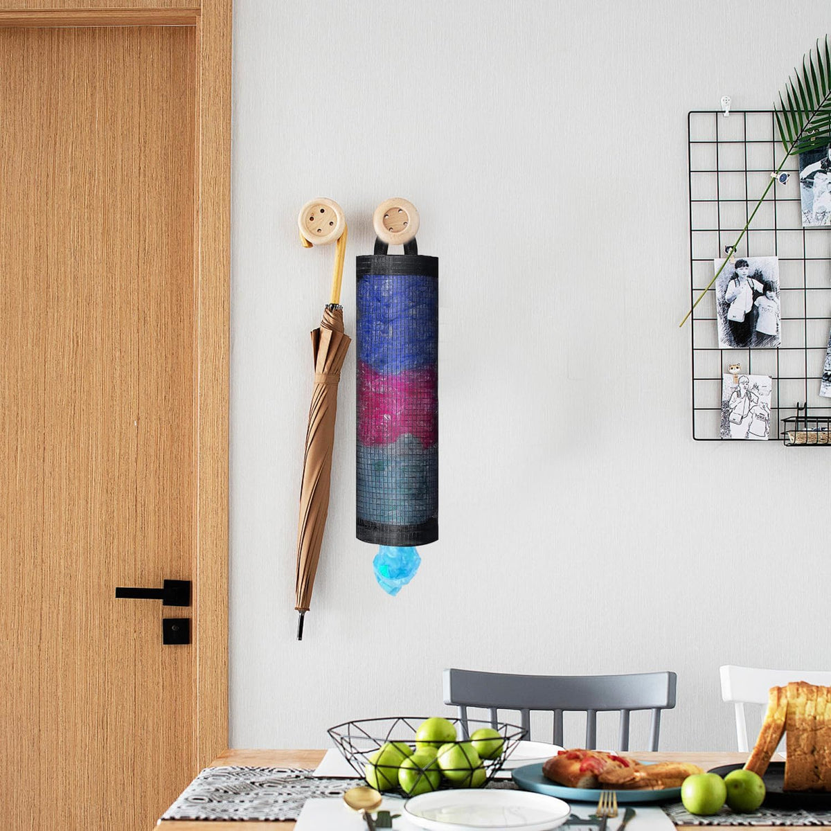 2 Pcs Plastic Bag Holder Mesh Grocery Bag Holder for Plastic Bags Large Capacity Plastic Bag Organizer Plastic Bag Holders for Grocery Bags Dispenser Groceries Store for Home Kitchen