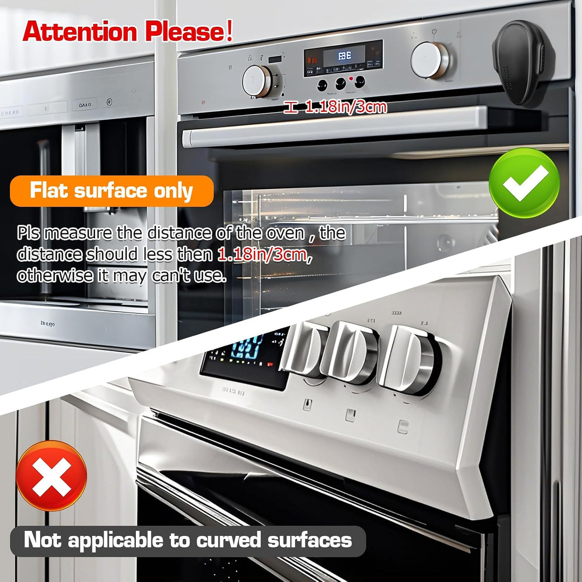 Oven Lock Child Safety (2 Pack),Oven Door Lock,Oven Front Lock, Baby Proofing, Baby and Child Proof Locks for Drawer Oven Stove Door, Upgrade Heat-Resistant Material, Easy to Install - Black