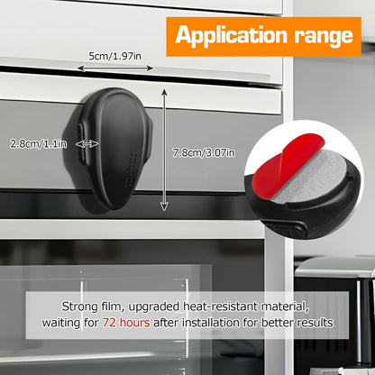 Oven Lock Child Safety (2 Pack),Oven Door Lock,Oven Front Lock, Baby Proofing, Baby and Child Proof Locks for Drawer Oven Stove Door, Upgrade Heat-Resistant Material, Easy to Install - Black