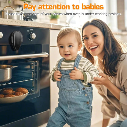 Oven Lock Child Safety (2 Pack),Oven Door Lock,Oven Front Lock, Baby Proofing, Baby and Child Proof Locks for Drawer Oven Stove Door, Upgrade Heat-Resistant Material, Easy to Install - Black