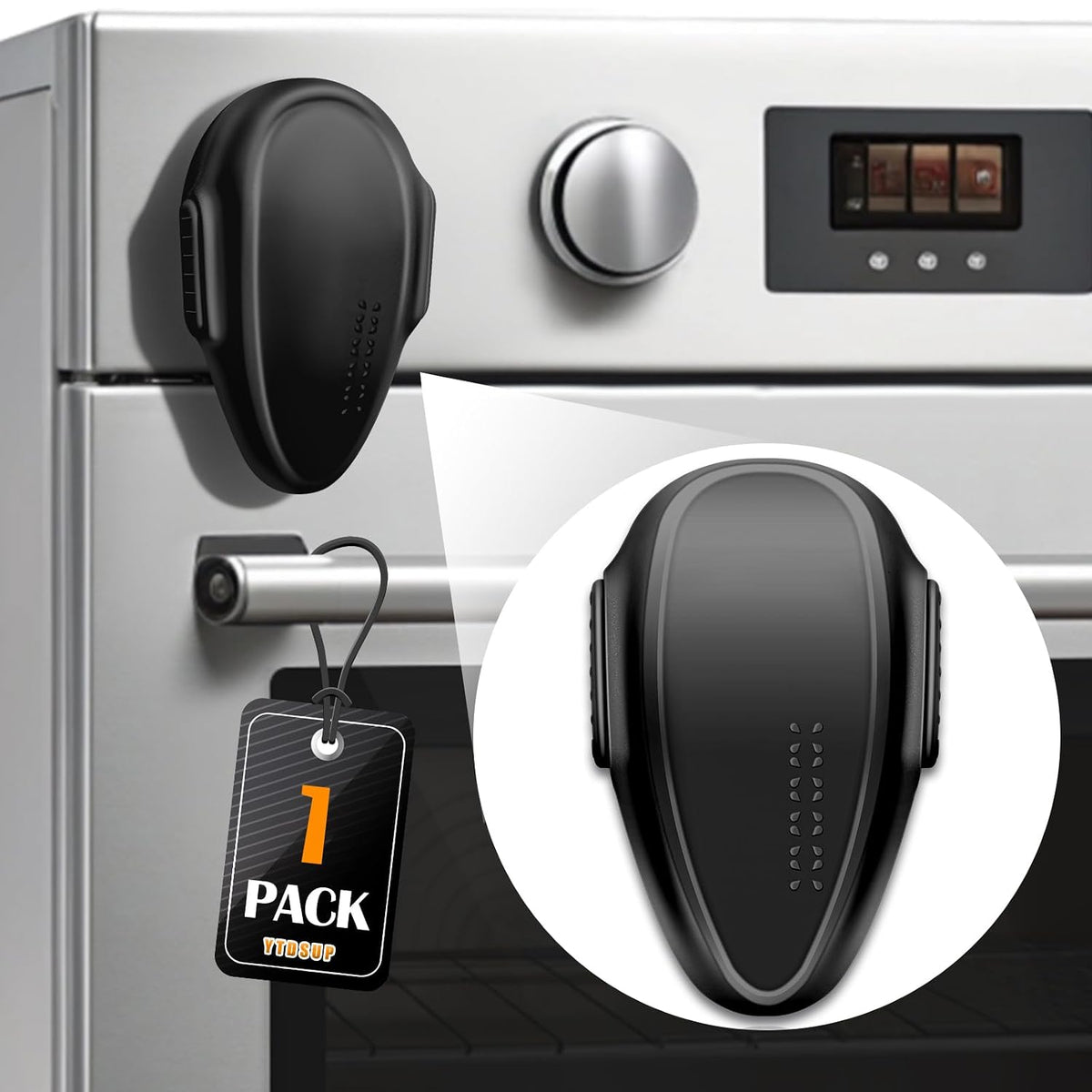 Oven Lock Child Safety (2 Pack),Oven Door Lock,Oven Front Lock, Baby Proofing, Baby and Child Proof Locks for Drawer Oven Stove Door, Upgrade Heat-Resistant Material, Easy to Install - Black